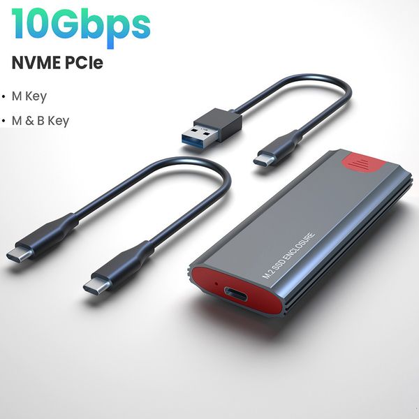 

hdd enclosures m2 ssd case m.2 to usb 3.1 gen 2 10gbps nvme ssd enclosure for nvme pcie m key/ bm key ssd hard disk box m.2 adapter reader 2