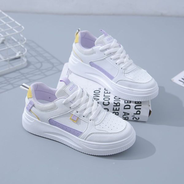 

fashion ale women's flatboard shoes white-pink white-purple spring casual shoes sneakers color36, Black
