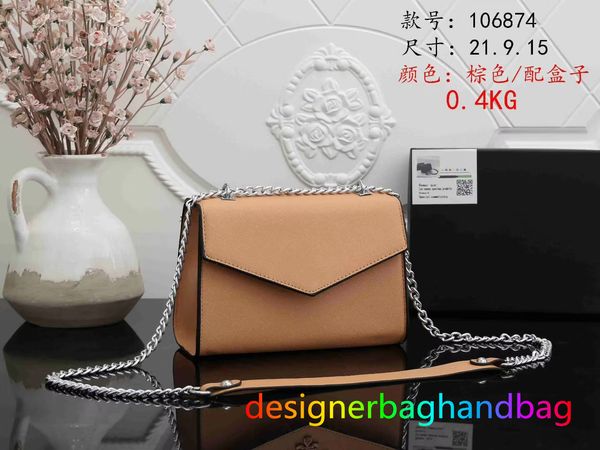 

classic triangle sign chain shoulder bags italy brand genuine pu leather bag fashion women crossbody handbags luxury designer bag purse 21cm