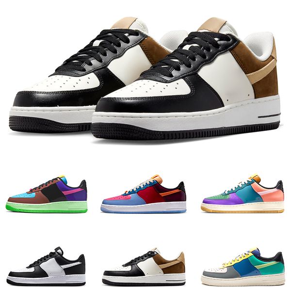 

undefeated 1 low running shoes men women 1s panda fauna brown mocha university blue multi-color mens trainers sport sneakers size 36-45