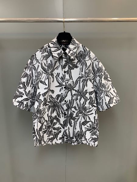 

2023 summer new arrival mens designer beautiful printing shirts ~ us size shirts oversized ~ great mens designer short sleeve shirts, White;black