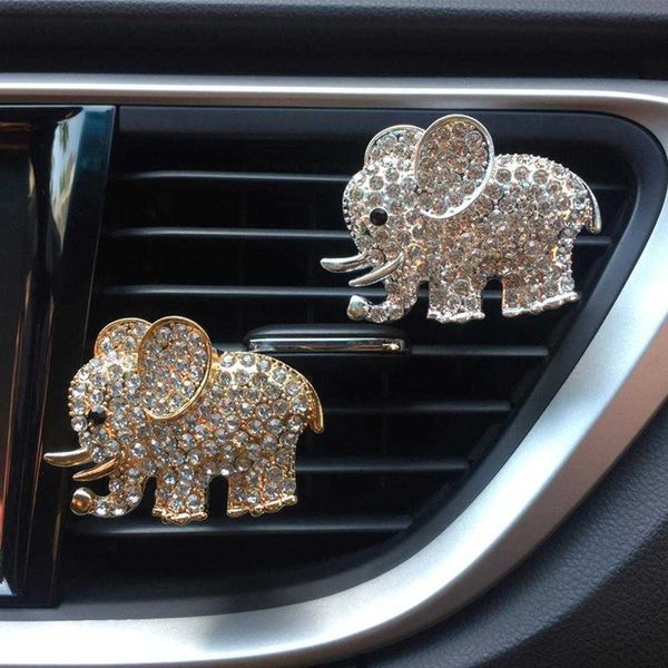 

decorations bling accessories aroma vent clip smell perfume air freshener in car ornaments diamond elephant auto interior decor r230228