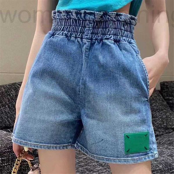 

designer fashion designer womens denim shorts jeans elasticated high waist short pants grade women clothes qafo, White;black