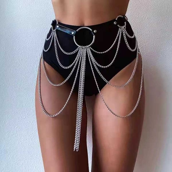 

multilayer chain punk belt metal chain decorative tassel waist chain jewelry td-042