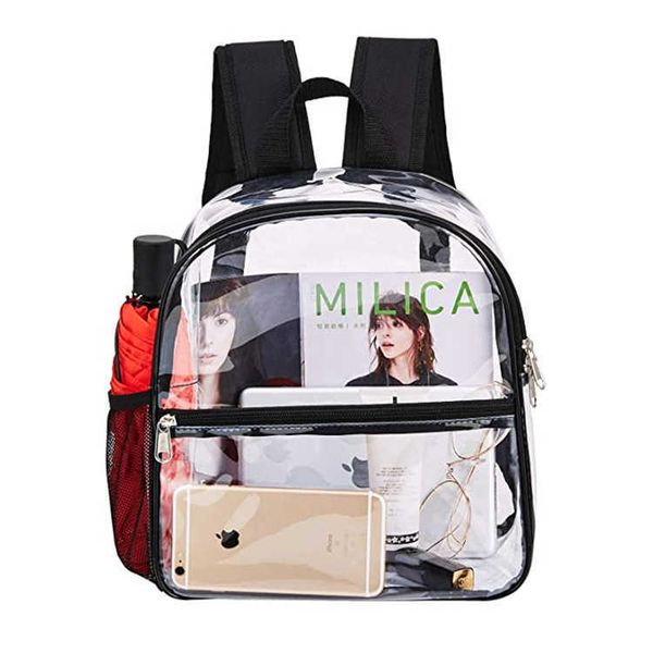 

pvc transparent backpack outdoor portable large capacity simple student bag 230301