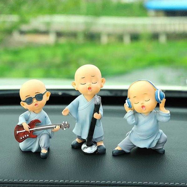 

interior decorations car ornament automobile cute figurines creative automotive resin little monk dashboard statue auto accessories r230228