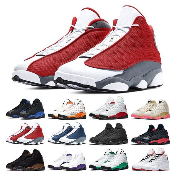 

2021 mens basketball shoes 13s red flint hyper royal balck cat bred playground mens sports sneaker trainers athletic252y