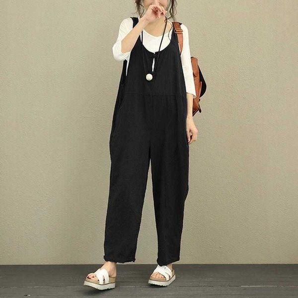 

tong overalls womens pants korean style plus sized size loose casual trousers, Black;white