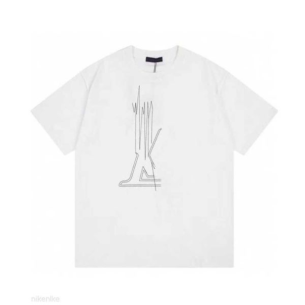 

23ssmen's t-shirts cedar summer sports leisure cedar outdoor breathable cotton short sleeve letter printing round neck tees lovers&#039, White;black