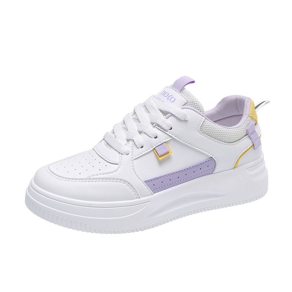 

fashion ale women's flatboard shoes white-pink white-purple spring casual shoes sneakers color29, Black