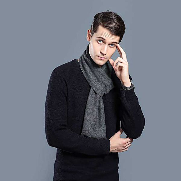 

scarves drop shipping fashion solid gray men scarf warm winter scarf men's business casual cashmere scarfs shawl soft blanket scarf l23, Blue;gray