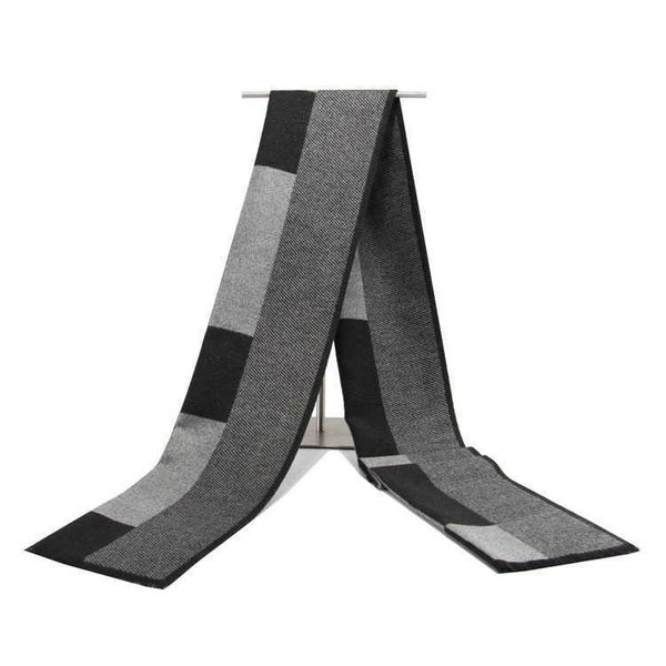 

scarves 2020 cashmere men's scarf plaid striped scarf patchwork scarves men wholesale retail luxury brand warm scarves men l230302, Blue;gray