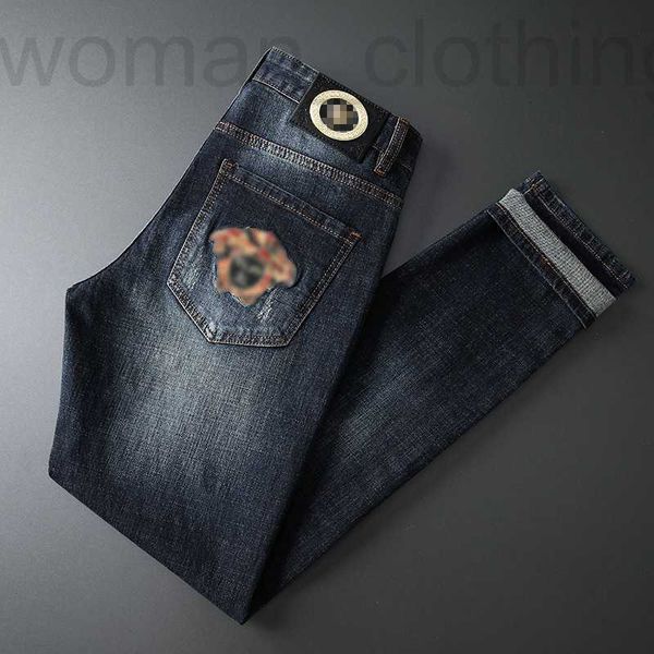

men's jeans designer men's new autumn thin straight slim leg versatile vy18, Blue