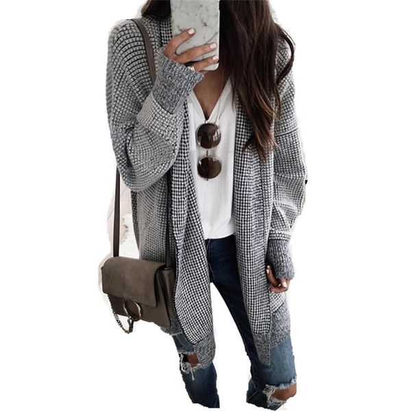 

women's jackets european style knit coat autumn winter female and long sleeve for women 230301, Black;brown