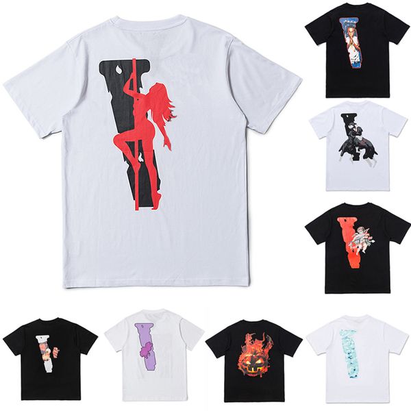 

2023 tshirts summer mens women designers shirts loose apparel fashion brand man shirt luxurys clothing street shorts sleeves vlones clothes, White;black