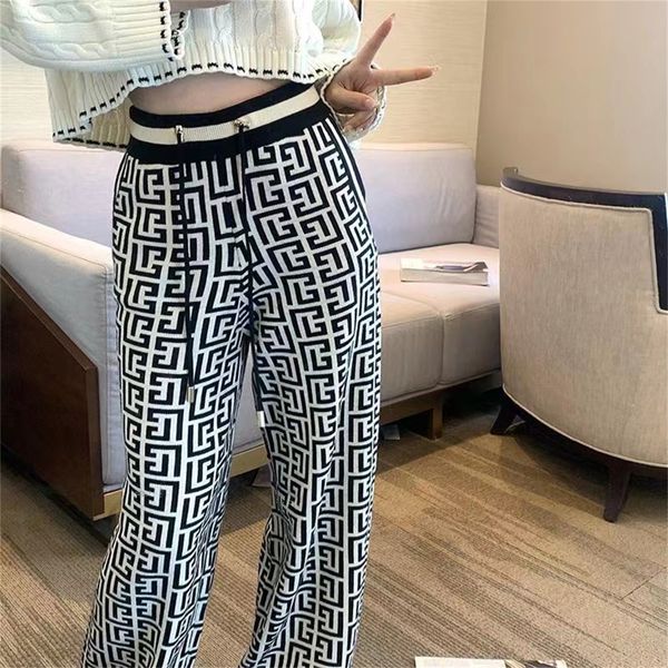 

spring summer causal pants designer womens pant luxury lady classical letter printing trouse mens fashion trousers vintage high waist leggin, Black;white