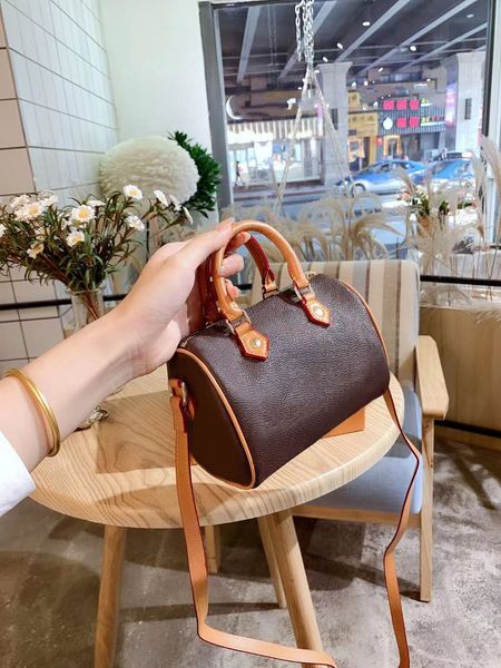 

speedy handbag designer bags shoulder bag brown flower louise purse vutton handbags women crossbody purses zipper cylindrical pillow practic