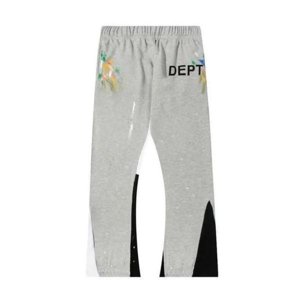 Herren-Graffiti-Hosen, Galerien, Jogginghose, Dept, gesprenkelter Briefdruck, Herren-Damen-Paar, lose, vielseitige Freizeithose, gerade, grau, orange, yh