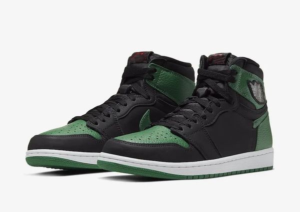 

designer shoes 1s jumpman 1 high og black white-pine green-gym red sneaker boxes coming