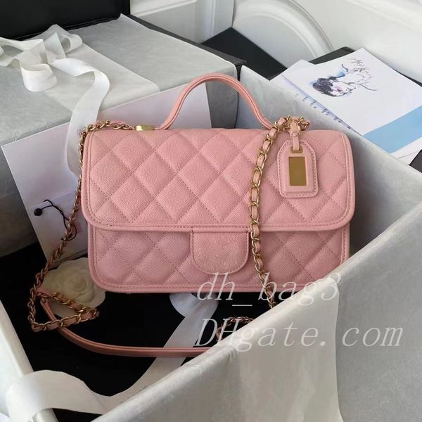 

classic women's bag crossbody bag clamshell bag handbag one shoulder bag chain bag adjustment buckle small square bag ball print caviar