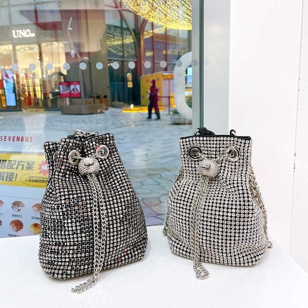 

evening bag diamonds bucket chain shoulder bags women designer silver crystal