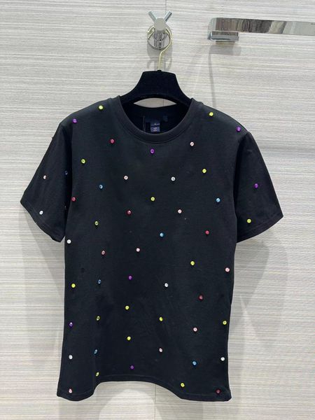

milan runway women's t-shirt 2023 spring summer o neck short sleeve fashion designer brand same style t-shirt 0302-28, White