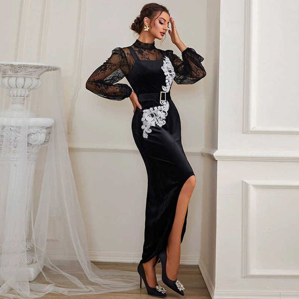 

women's casual dresses yq-21802 veet lace black dresses, Black;gray