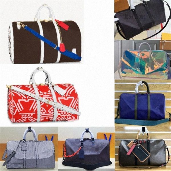 

duffel bags graffiti mens womens pastels colors travel keepall 55 mosaic sport handbags orange chain black brown blue outdoor bag 275s