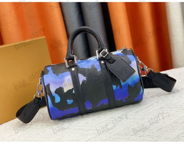 

keepall 25 camouflage graffiti mini travel bag soft leather handbags pillow crossbody bag designer crossbody for unisex