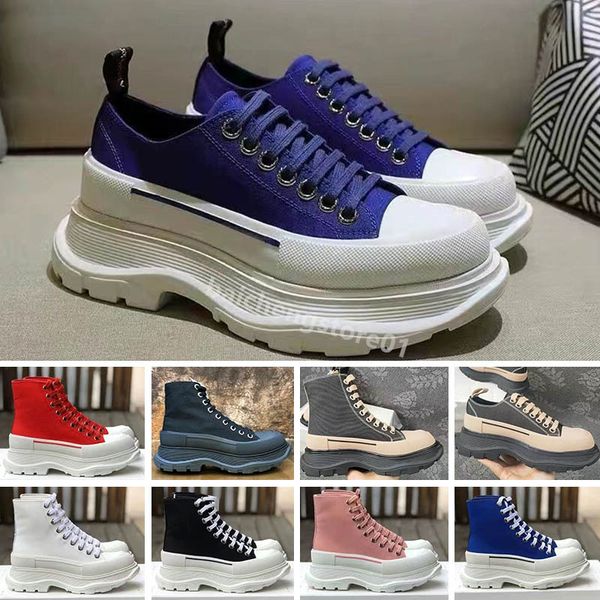 

2023 designer boots fashion casual shoes tread slick canvas sneaker arrivals platform shoes high triple white royal pale pink red women 35-4