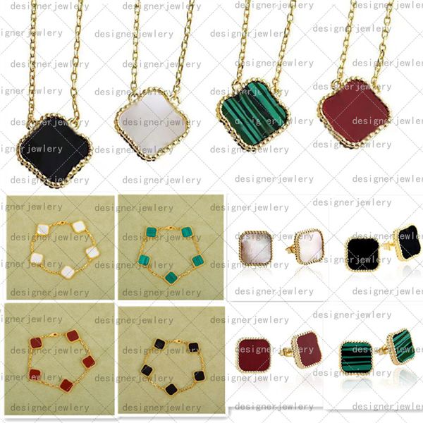 

charm clover necklace designer necklaces women earring chain fashion gold silver rose elegant stainless steel plating womens girls party gol