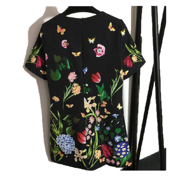 

women dress fashion slim classic pattern stamp 23ss dresses summer womens clothing simple dresses ssize s-xl, White;black