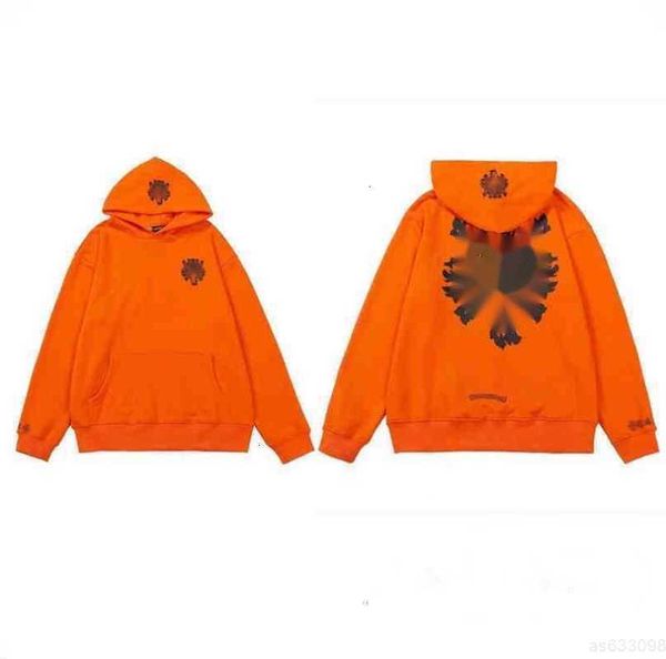 

men's hoodies sweatshirts designer hearts hoodie chromes mens hoody clothing womens heart hooded ch cross flower arm front printed hors, Black