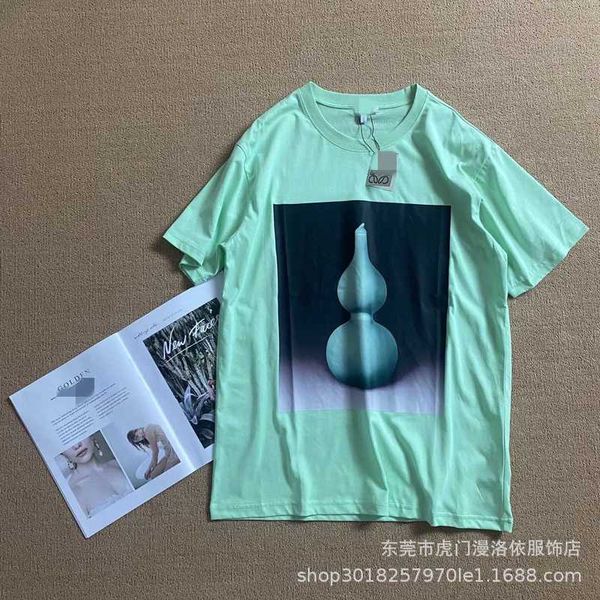 

women's t-shirt designer 23 chinese style ceramic series green gourd printing short sleeve round neck bowl pattern casual t-shirt 0j9q, White