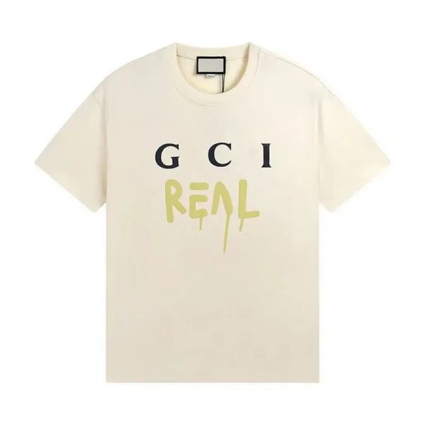 

designer of luxury t-shirt brand t shirt clothing spray letter short sleeve spring summer tide men and women tee, White;black
