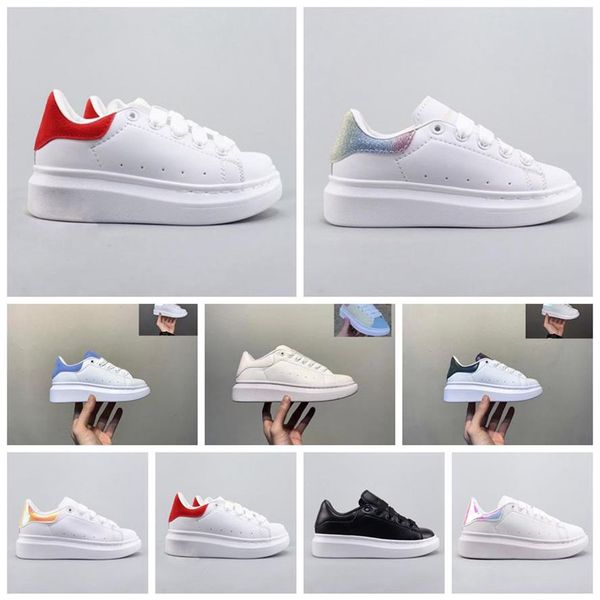 

youth kids fashion shoes white red black dream blue single strap outsized sneaker rubber sole soft calfskin leather lace-up traine228f