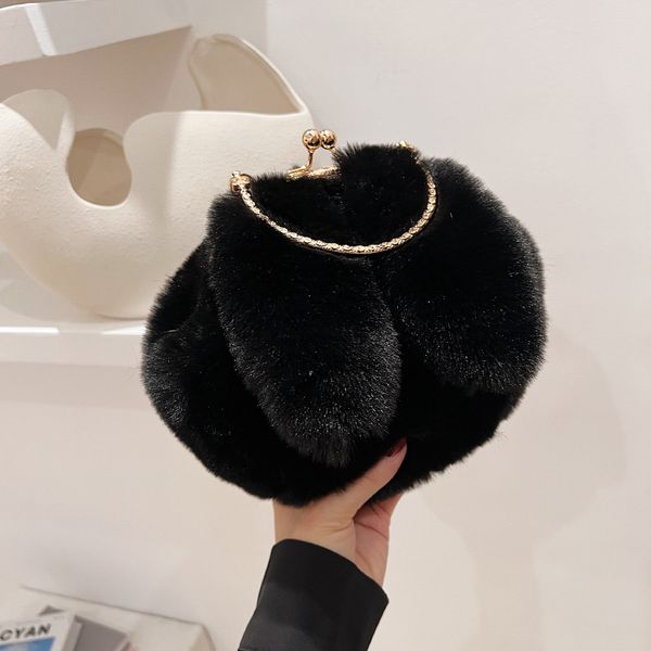 

imitation fur plush bag chain bag all-match and cute rabbit ear bag