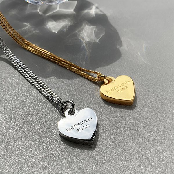 

High end peach heart necklace Charming designer women's pendant gold jewelry gifts stainless steel factory wholesale