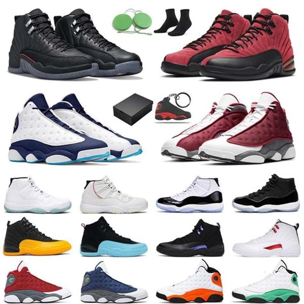 

with box 13s basketball shoes jumpman 13 obsidian red flint black cat 11s men women legend blue concord 12s utility grind mens tr 253o