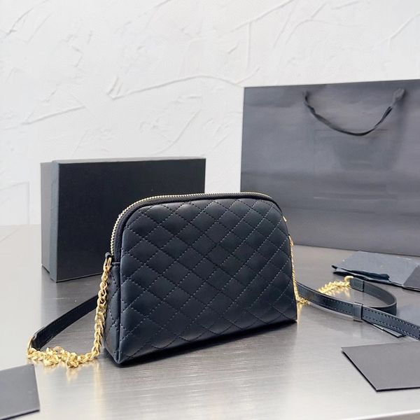 

fashion shoulder bag shell women's bag plaid design metal chain crossbody bags