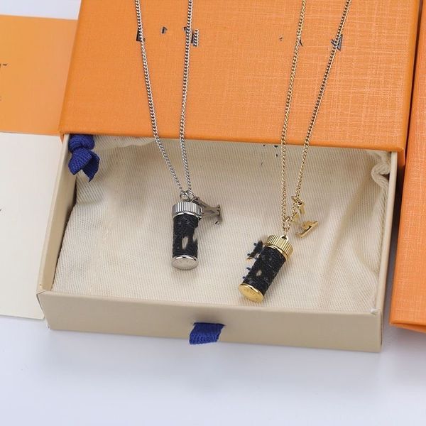 

fashion l designer fashion love necklace jewelry men women three ring full diamond octagonal screw cap couple gift with box set, Silver