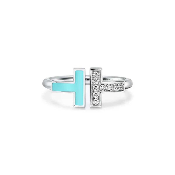 

designerq3om t home ring letter double opening drip glue inlaid diamond student couple fashion simplecategory, Silver