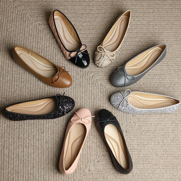 

dress shoes classic round toe bowtie flats woman foldable roll-up shoes pocket loafers serpentinesequins ballerinas ladies dress moccasins 2, Black