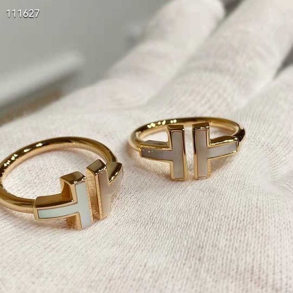 

sfmc t home sterling silver plated 18k gold double bracelet white fritillaria full diamond ring simple open v
