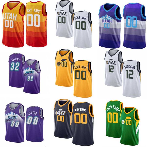 

2023 75th custom mens women youth utah''jazz''jersey bojan 44 bogdanovic joe 2 ingles udoka 20 azubuike basketball jerse, Black;red