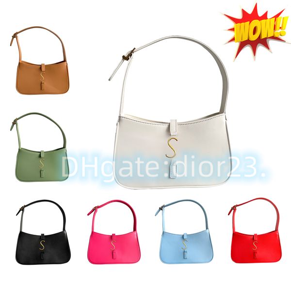 

womens mens saddle hobo underarm bag 7a quality le 5 a7 smooth leather shoulder clutch tote hand bag luxury designer purses messenger metal
