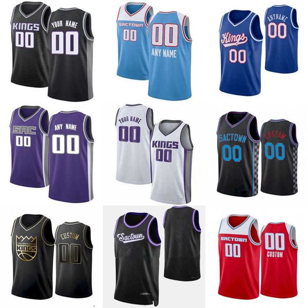 

2023 75th custom mens womens sacramento''kings''22 richaun holmes 3 terence davis ii 0 tyrese haliburton 8 maurice harkl, Black;red