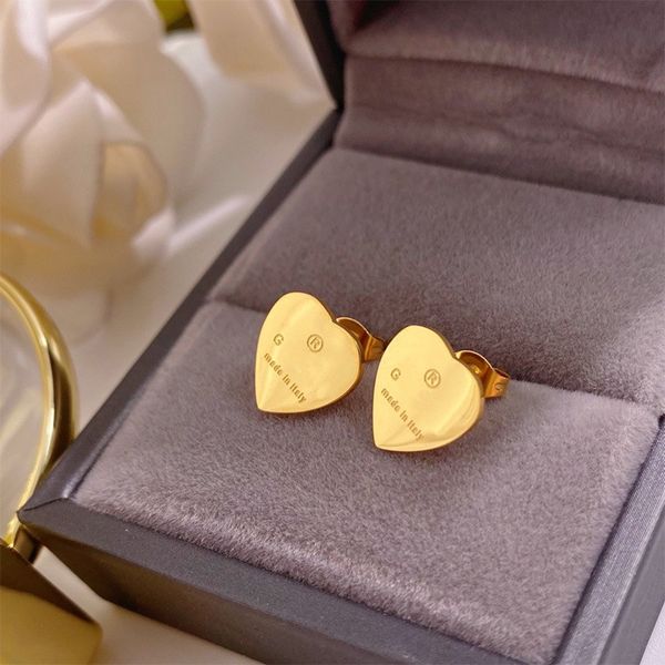 

gold charm earrings designer for women fashion letter stud high end luxury heart earrings female christmas valentine's day designer jew, Golden