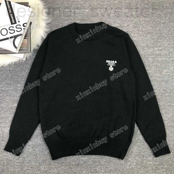 

men's plus size hoodies & sweatshirts designer men designer hoodie sweater triangle label letter embroidery paris round neck women blac, Black;brown
