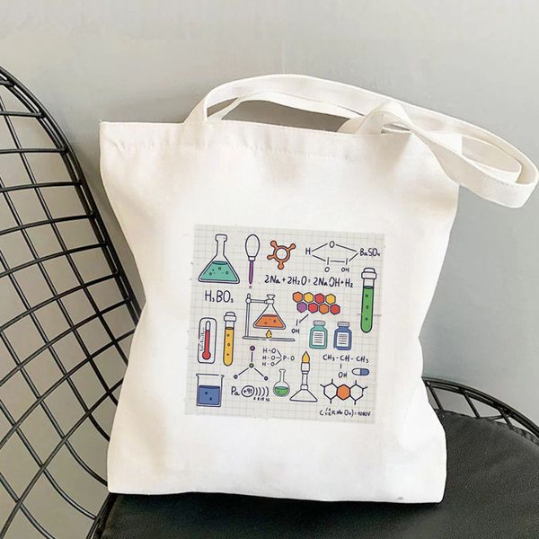 

shopping bags shopper amazing chemistry printed tote bag women harajuku shopper handbag girl shoulder shopping bag lady canvas bag 230302